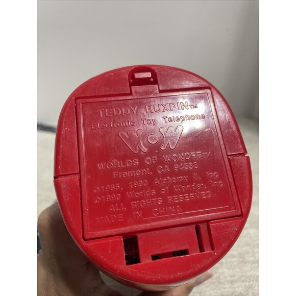 1990 Teddy Ruxpin Electronic Telephone Red by World Of Wonder Vintage Working - Picture 10 of 10